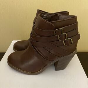 Journee Collection Women's Multi Strap Ankle Boots